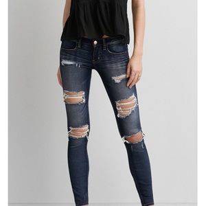 American Eagle Outfitters low rise destroyed denim